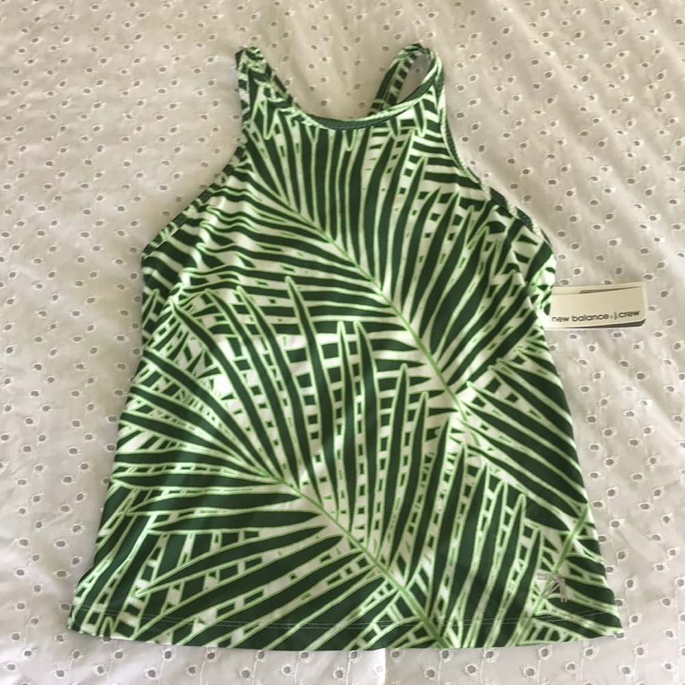 Palm print New Balance for J Crew Workout Top - Picture 1 of 3